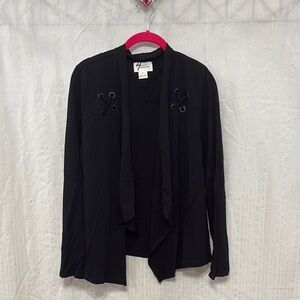 Andrea Jovine Black Draped Cardigan